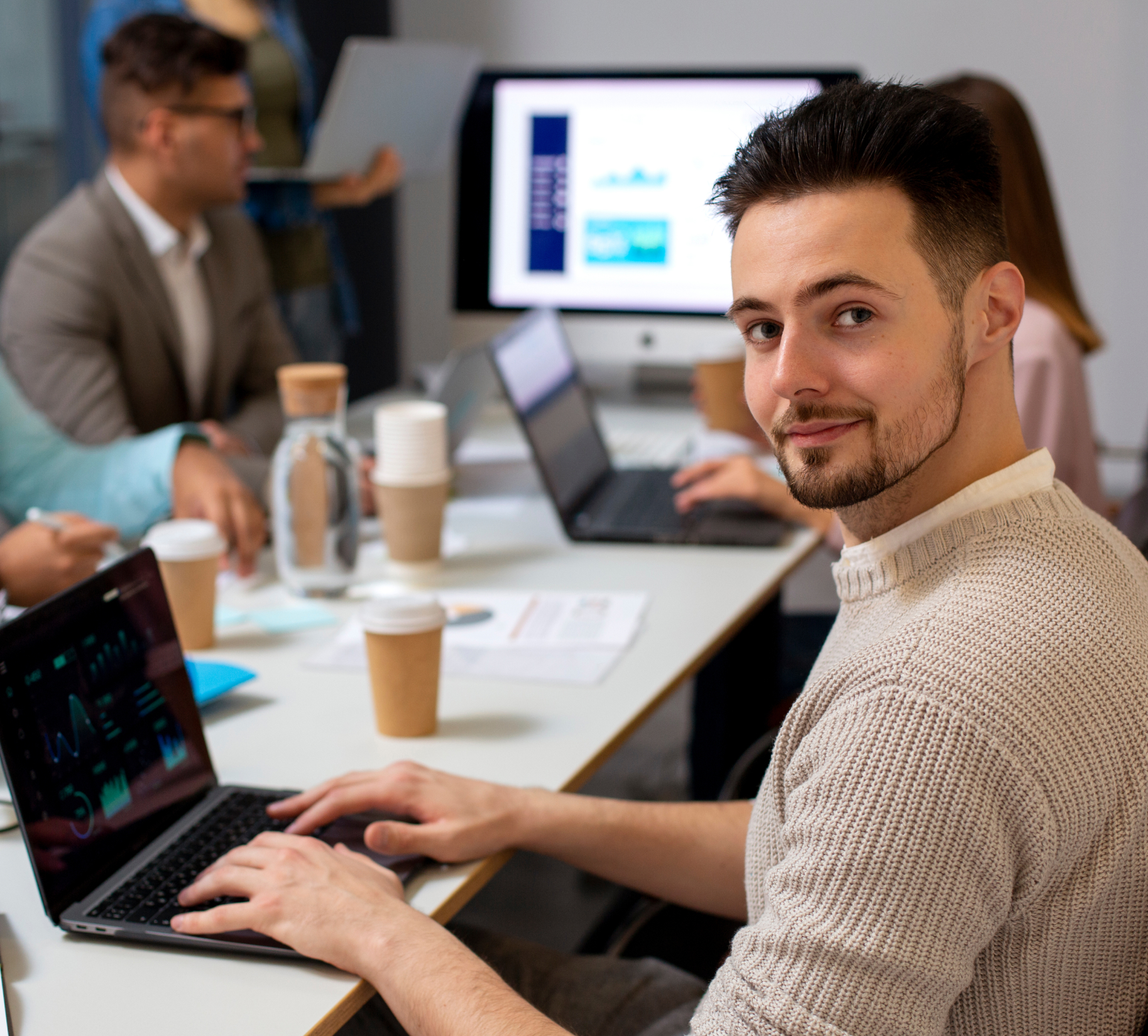 Team working with IoT solutions